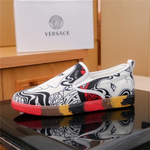 Cheap Versace Casual Shoes For Men #487957 Replica Wholesale [$66.00 USD] [ITEM#487957] on Replica Versace Flat Shoes
