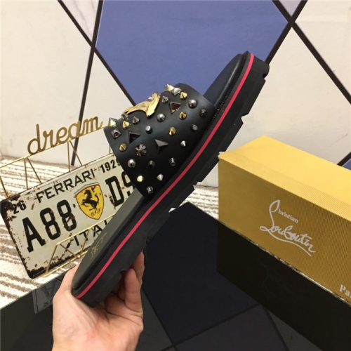 Cheap Christian Louboutin CL Slippers For Men #488700 Replica Wholesale [$65.00 USD] [ITEM#488700] on Replica Christian Louboutin CL Slippers