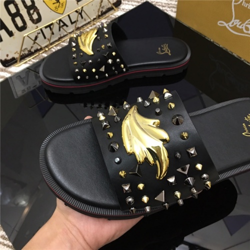 Cheap Christian Louboutin CL Slippers For Men #488700 Replica Wholesale [$65.00 USD] [ITEM#488700] on Replica Christian Louboutin CL Slippers