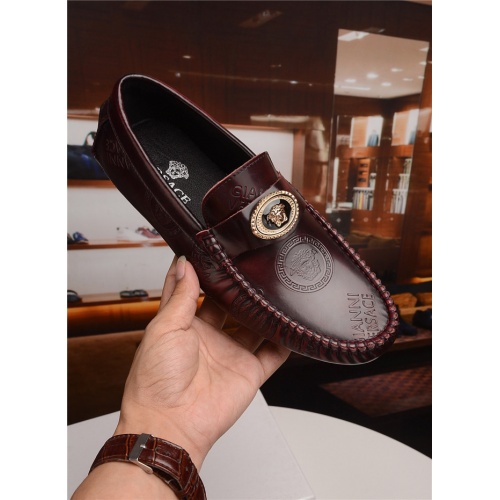 Cheap Versace Leather Shoes For Men #489823 Replica Wholesale [$80.00 USD] [ITEM#489823] on Replica Versace Leather Shoes