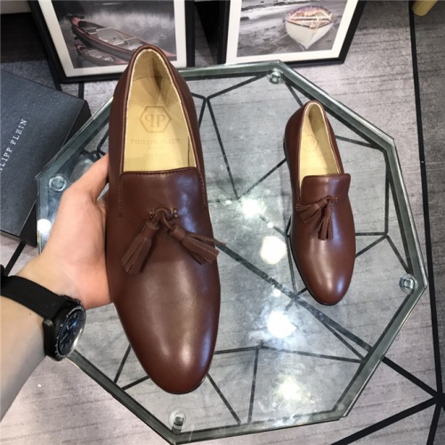 Cheap Philipp Plein PP Leather Shoes For Men #495210 Replica Wholesale [$92.00 USD] [ITEM#495210] on Replica Philipp Plein PP Leather Shoes