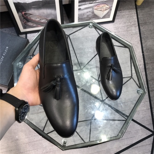 Cheap Philipp Plein PP Leather Shoes For Men #495211 Replica Wholesale [$92.00 USD] [ITEM#495211] on Replica Philipp Plein PP Leather Shoes