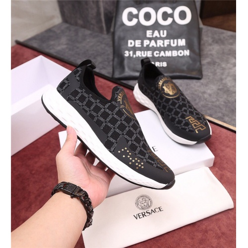 Cheap Versace Casual Shoes For Men #496187 Replica Wholesale [$78.00 USD] [ITEM#496187] on Replica Versace Flat Shoes