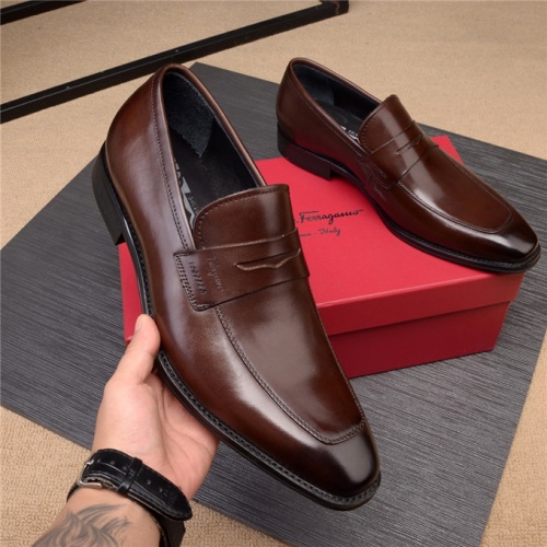 Cheap Salvatore Ferragamo SF Leather Shoes For Men #496875 Replica Wholesale [$107.00 USD] [ITEM#496875] on Replica Salvatore Ferragamo Leather Shoes