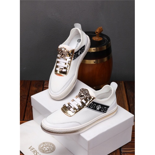 Cheap Versace Casual Shoes For Men #497741 Replica Wholesale [$75.00 USD] [ITEM#497741] on Replica Versace Flat Shoes