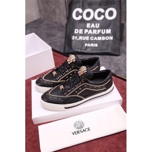 Cheap Versace Casual Shoes For Men #497771 Replica Wholesale [$85.00 USD] [ITEM#497771] on Replica Versace Flat Shoes