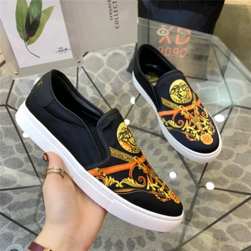 Cheap Versace Casual Shoes For Men #497779 Replica Wholesale [$69.00 USD] [ITEM#497779] on Replica Versace Flat Shoes