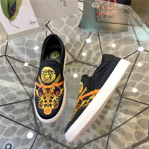 Cheap Versace Casual Shoes For Men #497779 Replica Wholesale [$69.00 USD] [ITEM#497779] on Replica Versace Flat Shoes