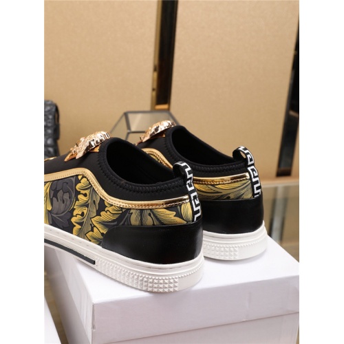 Cheap Versace Casual Shoes For Men #497784 Replica Wholesale [$75.00 USD] [ITEM#497784] on Replica Versace Flat Shoes