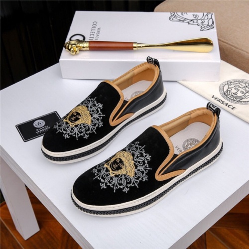 Cheap Versace Casual Shoes For Men #497789 Replica Wholesale [$78.00 USD] [ITEM#497789] on Replica Versace Flat Shoes