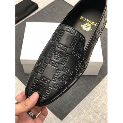 Cheap Versace Leather Shoes For Men #497794 Replica Wholesale [$85.00 USD] [ITEM#497794] on Replica Versace Leather Shoes