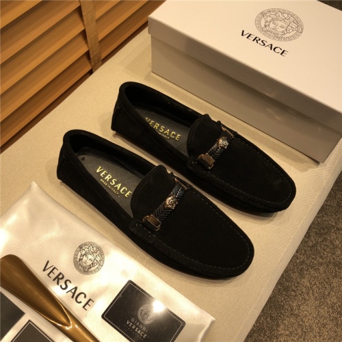 Cheap Versace Leather Shoes For Men #497799 Replica Wholesale [$80.00 USD] [ITEM#497799] on Replica Versace Leather Shoes