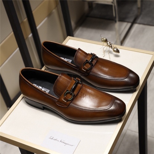 Cheap Salvatore Ferragamo SF Leather Shoes For Men #498109 Replica Wholesale [$85.00 USD] [ITEM#498109] on Replica Salvatore Ferragamo Leather Shoes