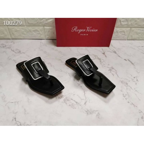 Cheap Roger Vivier RV Slippers For Women #502260 Replica Wholesale [$69.00 USD] [ITEM#502260] on Replica Roger Vivier Fashion Slippers