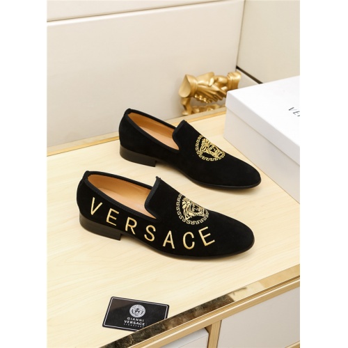Cheap Versace Leather Shoes For Men #513388 Replica Wholesale [$80.00 USD] [ITEM#513388] on Replica Versace Leather Shoes