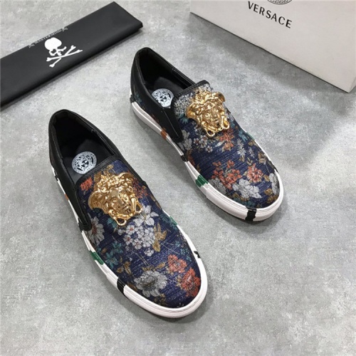 Cheap Versace Casual Shoes For Men #514533 Replica Wholesale [$72.00 USD] [ITEM#514533] on Replica Versace Flat Shoes