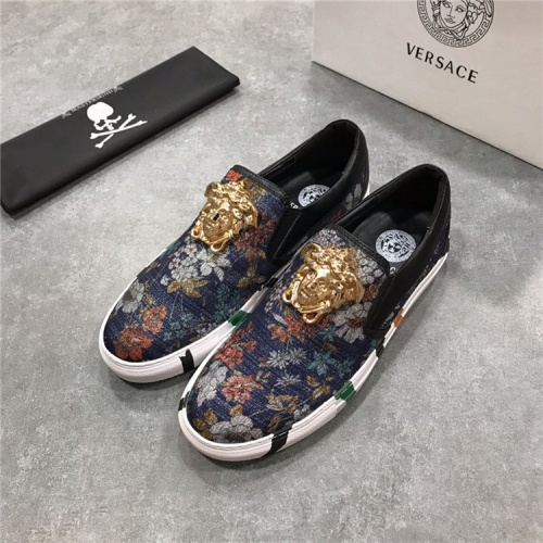 Cheap Versace Casual Shoes For Men #514533 Replica Wholesale [$72.00 USD] [ITEM#514533] on Replica Versace Flat Shoes