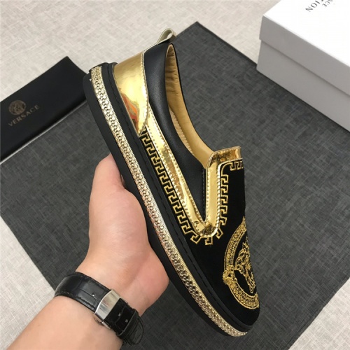 Cheap Versace Casual Shoes For Men #515181 Replica Wholesale [$76.00 USD] [ITEM#515181] on Replica Versace Flat Shoes