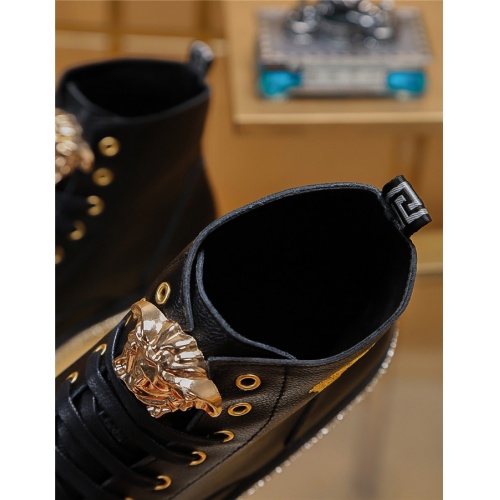 Cheap Versace High Tops Shoes For Men #515814 Replica Wholesale [$85.00 USD] [ITEM#515814] on Replica Versace High Tops Shoes