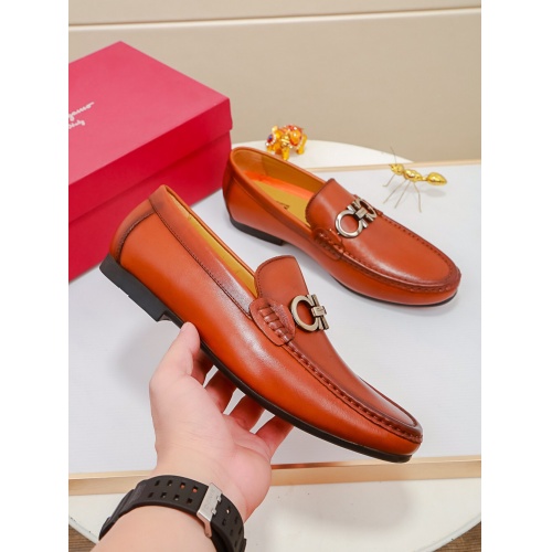 Cheap Salvatore Ferragamo Leather Shoes For Men #518633 Replica Wholesale [$82.00 USD] [ITEM#518633] on Replica Salvatore Ferragamo Leather Shoes