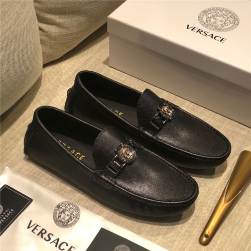 Cheap Versace Leather Shoes For Men #521562 Replica Wholesale [$80.00 USD] [ITEM#521562] on Replica Versace Leather Shoes