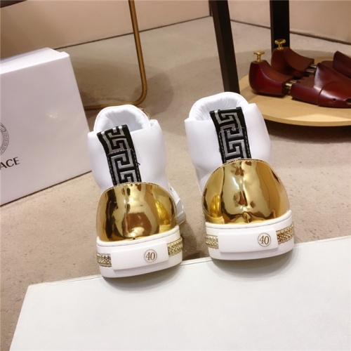 Cheap Versace High Tops Shoes For Men #521568 Replica Wholesale [$82.00 USD] [ITEM#521568] on Replica Versace High Tops Shoes
