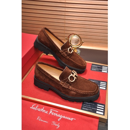 Cheap Ferragamo Leather Shoes For Men #521717 Replica Wholesale [$98.00 USD] [ITEM#521717] on Replica Salvatore Ferragamo Leather Shoes