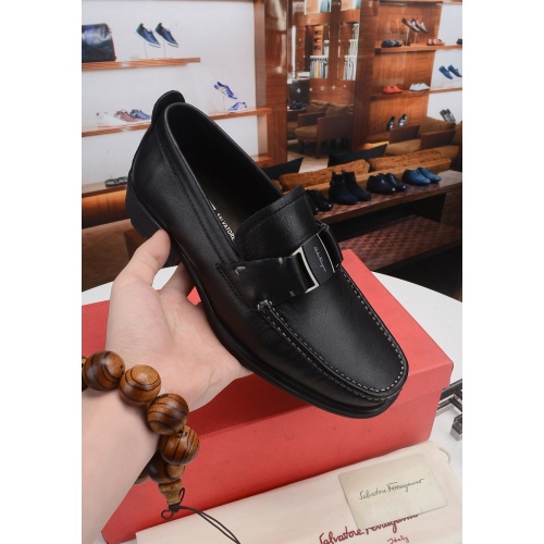 Cheap Salvatore Ferragamo Leather Shoes For Men #523008 Replica Wholesale [$92.00 USD] [ITEM#523008] on Replica Salvatore Ferragamo Leather Shoes