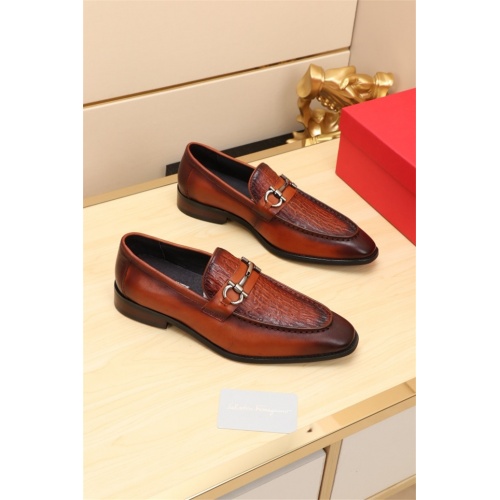 Cheap Ferragamo Leather Shoes For Men #524105 Replica Wholesale [$76.00 USD] [ITEM#524105] on Replica Salvatore Ferragamo Leather Shoes