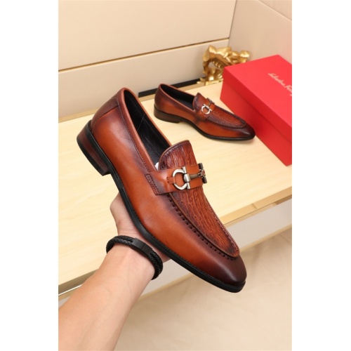 Cheap Ferragamo Leather Shoes For Men #524105 Replica Wholesale [$76.00 USD] [ITEM#524105] on Replica Salvatore Ferragamo Leather Shoes