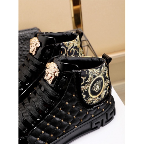 Cheap Versace High Tops Shoes For Men #524345 Replica Wholesale [$80.00 USD] [ITEM#524345] on Replica Versace High Tops Shoes