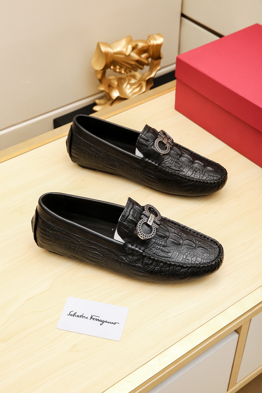 Cheap Ferragamo Salvatore FS Leather Shoes For Men #518644 Replica ...