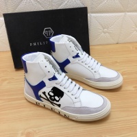 Cheap Philipp Plein PP High Tops Shoes For Men #518376 Replica Wholesale [$85.00 USD] [ITEM#518376] on Replica Philipp Plein PP High Tops Shoes