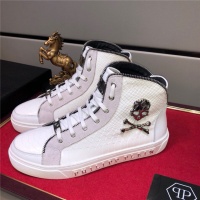 Cheap Philipp Plein PP High Tops Shoes For Men #520914 Replica Wholesale [$85.00 USD] [ITEM#520914] on Replica Philipp Plein PP High Tops Shoes