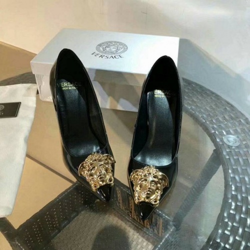 Cheap Versace High-Heeled Shoes For Women #525686 Replica Wholesale [$76.00 USD] [ITEM#525686] on Replica Versace High-Heeled Shoes