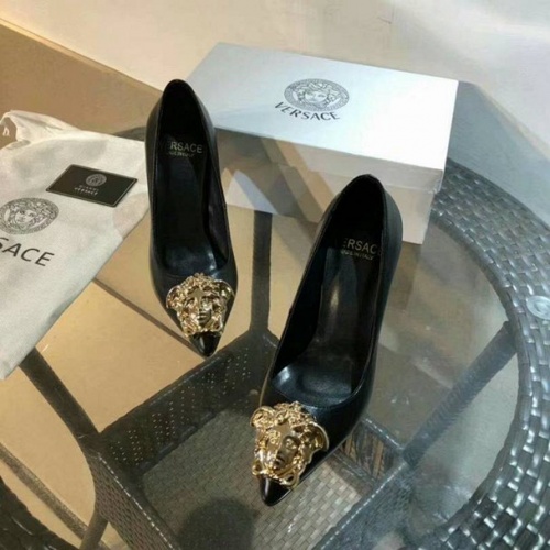 Cheap Versace High-Heeled Shoes For Women #525686 Replica Wholesale [$76.00 USD] [ITEM#525686] on Replica Versace High-Heeled Shoes