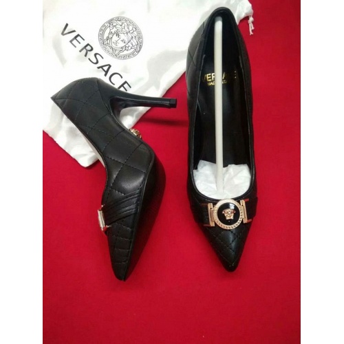 Cheap Versace High-Heeled Shoes For Women #525687 Replica Wholesale [$76.00 USD] [ITEM#525687] on Replica Versace High-Heeled Shoes
