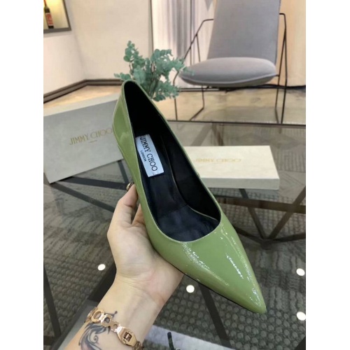 Cheap Jimmy Choo High-Heeled Shoes For Women #525754 Replica Wholesale [$76.00 USD] [ITEM#525754] on Replica Jimmy Choo High-Heeled Shoes