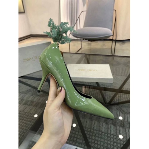 Cheap Jimmy Choo High-Heeled Shoes For Women #525754 Replica Wholesale [$76.00 USD] [ITEM#525754] on Replica Jimmy Choo High-Heeled Shoes