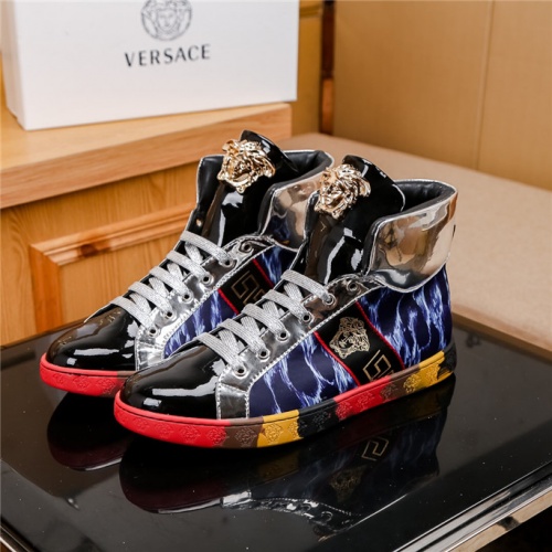 Cheap Versace High Tops Shoes For Men #526936 Replica Wholesale [$72.00 USD] [ITEM#526936] on Replica Versace High Tops Shoes