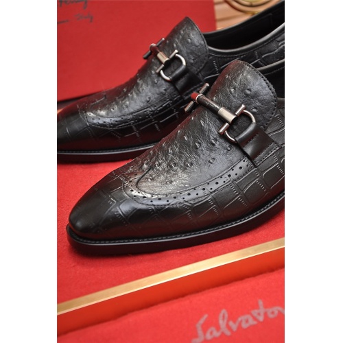 Cheap Salvatore Ferragamo Leather Shoes For Men #526955 Replica Wholesale [$85.00 USD] [ITEM#526955] on Replica Salvatore Ferragamo Leather Shoes
