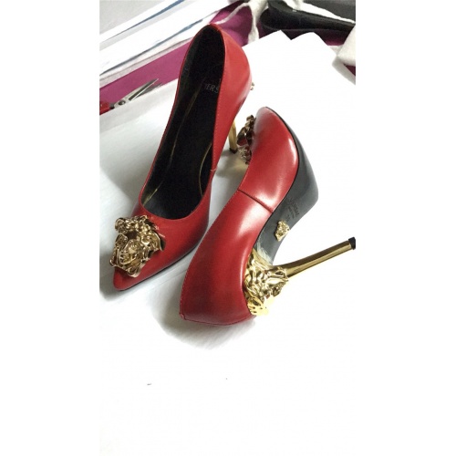 Cheap Versace High-Heeled Shoes For Women #528445 Replica Wholesale [$80.00 USD] [ITEM#528445] on Replica Versace High-Heeled Shoes