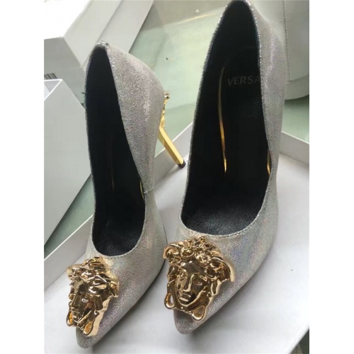 Cheap Versace High-Heeled Shoes For Women #528446 Replica Wholesale [$80.00 USD] [ITEM#528446] on Replica Versace High-Heeled Shoes