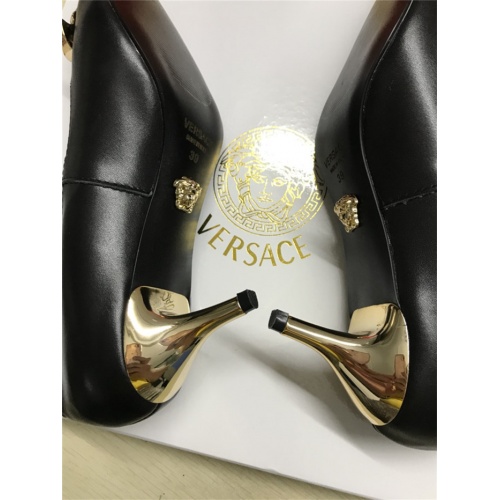 Cheap Versace High-Heeled Shoes For Women #528446 Replica Wholesale [$80.00 USD] [ITEM#528446] on Replica Versace High-Heeled Shoes