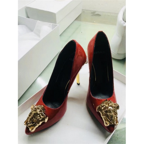 Cheap Versace High-Heeled Shoes For Women #528453 Replica Wholesale [$80.00 USD] [ITEM#528453] on Replica Versace High-Heeled Shoes