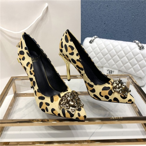 Cheap Versace High-Heeled Shoes For Women #528468 Replica Wholesale [$80.00 USD] [ITEM#528468] on Replica Versace High-Heeled Shoes