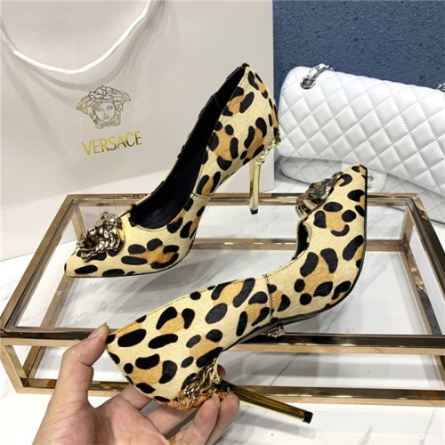 Cheap Versace High-Heeled Shoes For Women #528468 Replica Wholesale [$80.00 USD] [ITEM#528468] on Replica Versace High-Heeled Shoes
