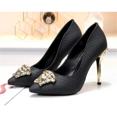 Cheap Versace High-Heeled Shoes For Women #528469 Replica Wholesale [$80.00 USD] [ITEM#528469] on Replica Versace High-Heeled Shoes