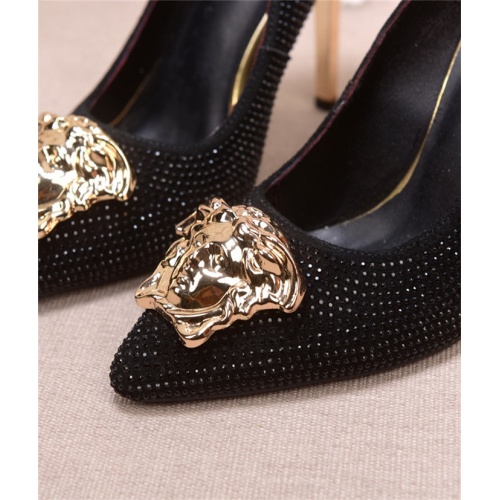 Cheap Versace High-Heeled Shoes For Women #528470 Replica Wholesale [$80.00 USD] [ITEM#528470] on Replica Versace High-Heeled Shoes