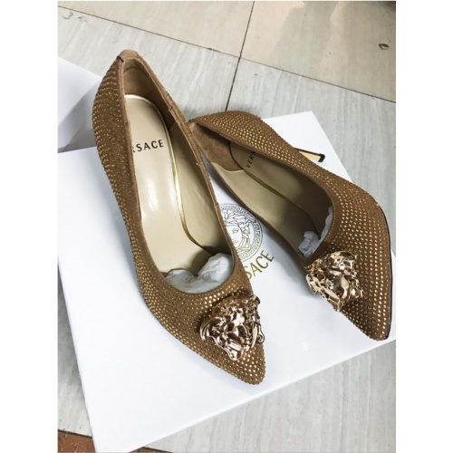 Cheap Versace High-Heeled Shoes For Women #528482 Replica Wholesale [$80.00 USD] [ITEM#528482] on Replica Versace High-Heeled Shoes
